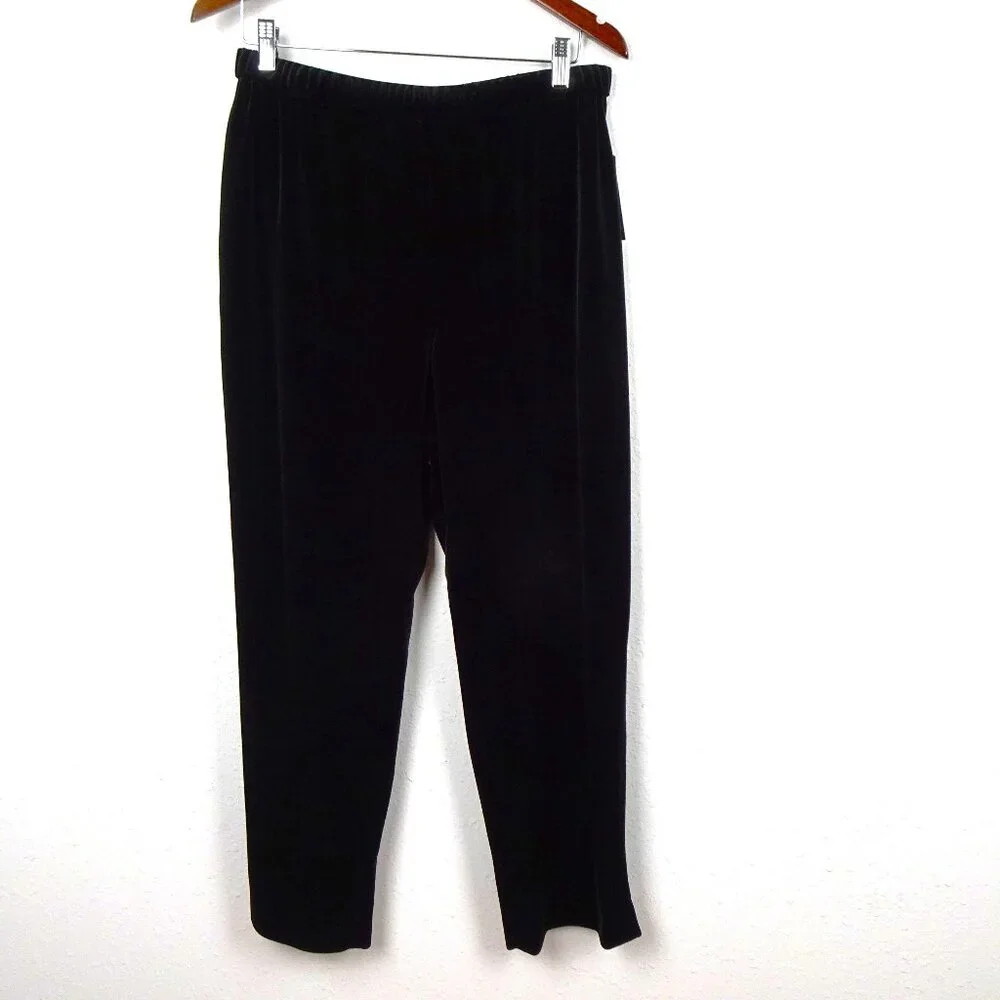 Alex Evenings Velvet Pants Women's Petite Size XLP Black Evening Cocktail - Picture 1 of 8